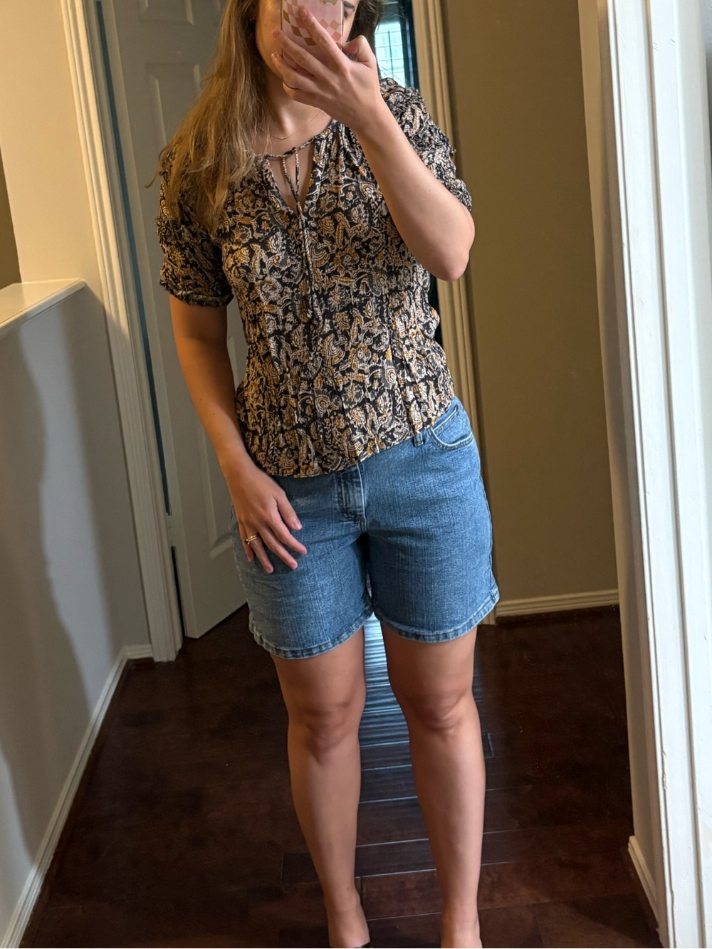 Faherty Women’s Printed Boho Peasant Blouse Size XS
